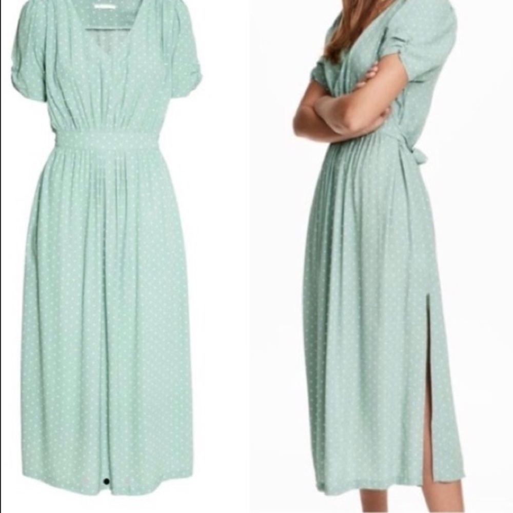 H&M Green Polka Dot Dress
